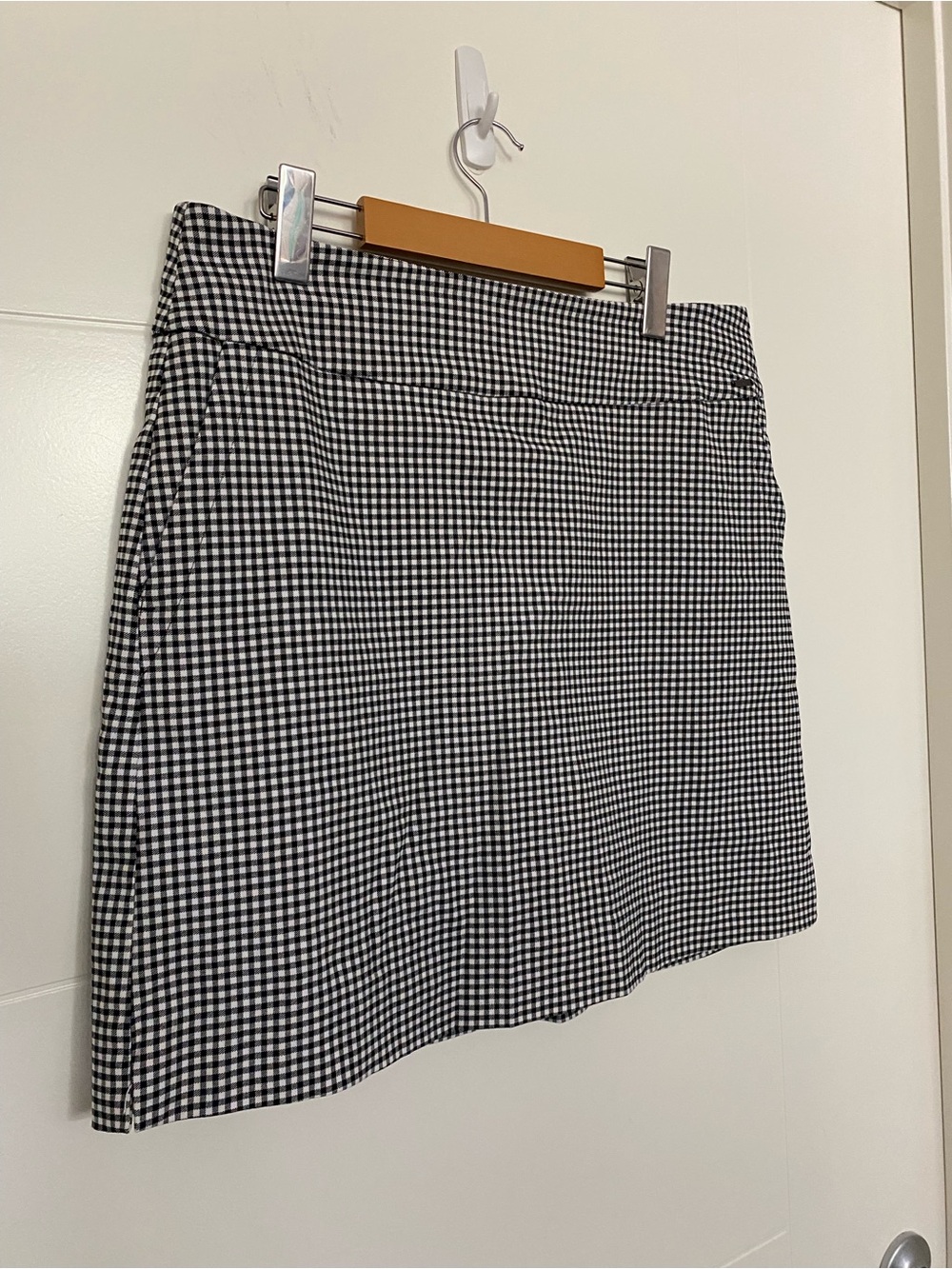 S.C. & Co Black & White Gingham Mini Skirt - Clean A-Line Silhouette